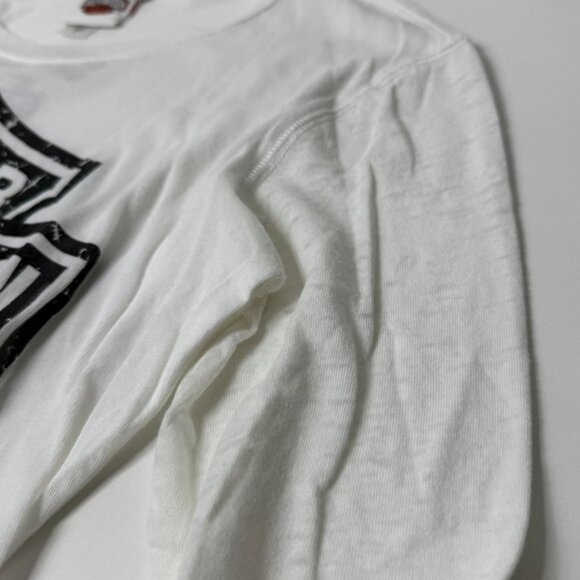 NWOT Harley Davidson Women's Long Sleeve White Slim Fit Tee Large - Picture 2 of 7